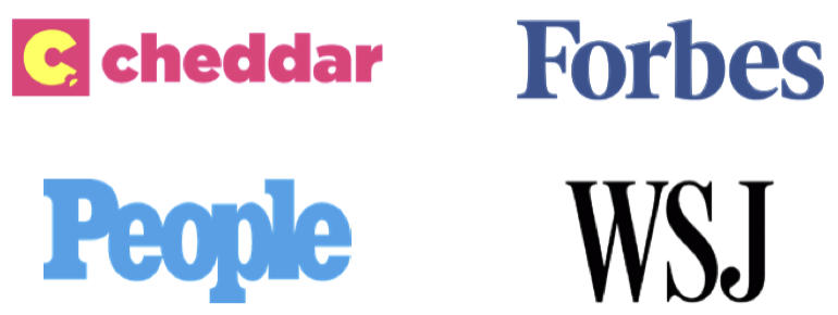 Educational Resources Cheddar, People, Forbes and WSJ logos