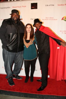 Cast members Quinton Aaron and Vida Ghaffari with writer-director-producer Romane Simon