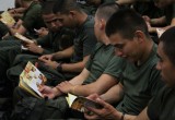 Police cadets are engaged by the human rights education