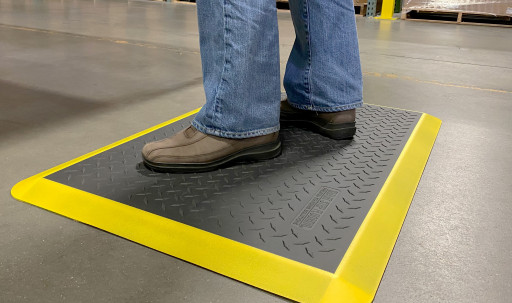 Ergo Anti Fatigue Mat - Industrial Grade - Yellow Border