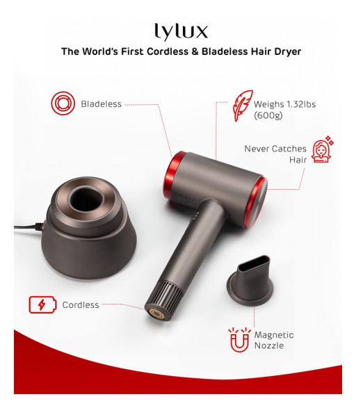 Lylux - World's First Cordless & Bladeless Hair Dryer Announces Launch