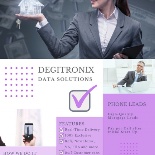 Degitronix Expands Mortgage Phone Lead Solutions That Will Provide a 400 Percent Increase in Customer Activity.