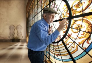 Faithfully restoring stained-glass window