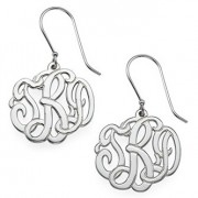 Personal Silver Monogram Hoop Earrings Set