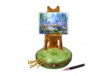 Monet Water Lilies Painting on Easel Limoges box | LimogesCollector.com