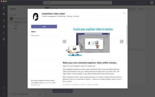 simpleshow Video Maker Enables the Creation of Animated Explainer Videos Within Microsoft Teams