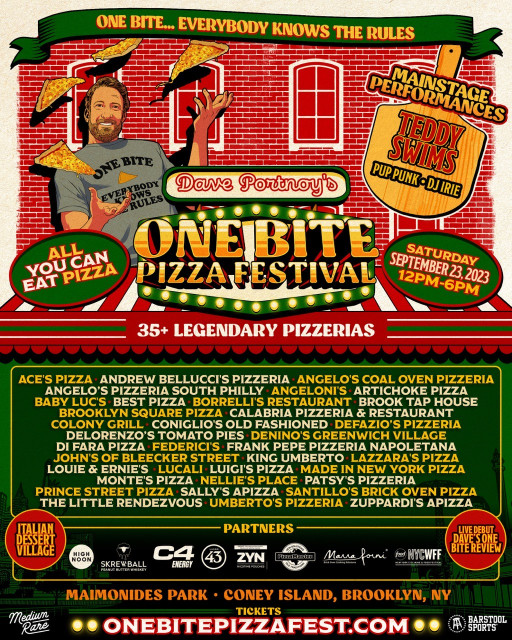 Introducing Dave Portnoy’s One Bite Pizza Festival, Saturday, Sept. 23