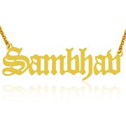 Old English Style Gold Plated Name Necklace