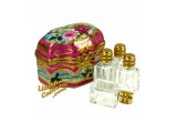 Perfume Chest with Cluster of Roses French Limoges Box | LimogesCollector.com