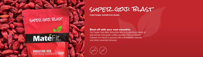 Super Goji Berry Blast is a superfood smoothie mix blend