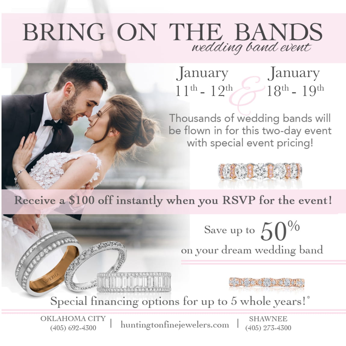 Huntington Fine Jewelers Offers Designer Wedding Bands Up to 50 Off at