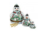 Snowman Stacking Hand-Painted Limoges Boxes | LimogesCollector.com