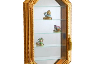Italian Gold-Leaf Wall-Mount Vitrine Curio Display Cabinet offered exclusively at LimogesCollector.com
