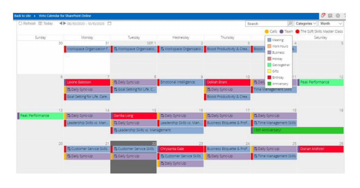 Virto Calendar Overlay for O365 and Microsoft Teams by VirtoSoftware