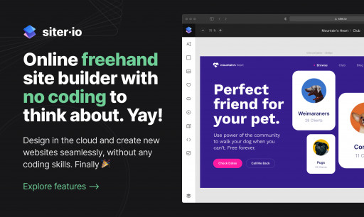 Designmodo Releases Siter.io, Cloud-Based, No-Code Website Builder