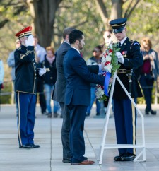 David L Hernandez Jr. and Ronald T. Principe Jr. of Jersey Memorial Group have the honor of placing a memorial wreath at the Tomb of the Unknown Solider in Arlington National Cemetery.