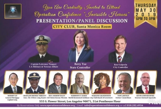 Operation Confidence Hosts 'Invisible Heroes' Presentation/Panel Discussion, May 30th to Raise Awareness About the Urgent Need of Housing for Veterans Who Are Disabled and Homeless