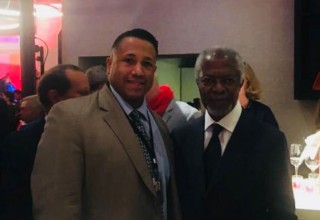 Asa St. Clair with Kofi Annan