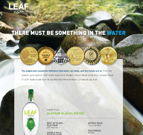 LEAF Vodka Launches New site Newswire