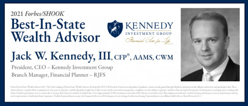 Jack W. Kennedy III of Kennedy Investment Group Named to Forbes' List of Best-in-State Wealth Advisors for the 2nd Consecutive Year