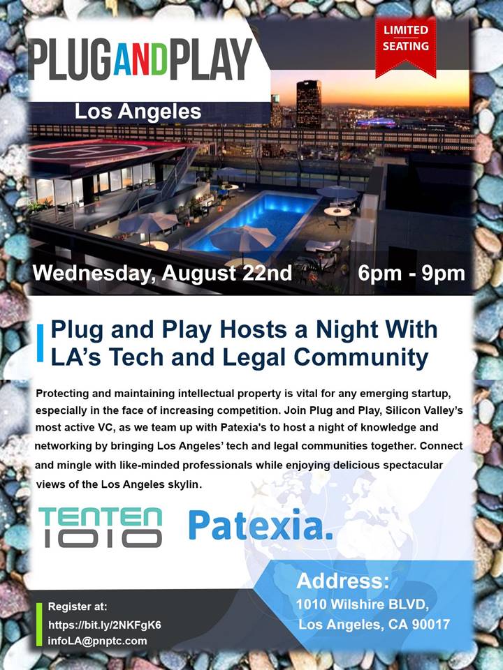 Tenten Wilshire Rooftop Plug And Play Evening For La Tech Legal Los Angeles August 21 2018 Newswire On Wednesday Aug 22 From 6 00 To 9 P M Plug And Play Silicon Valley S Most Active Vc Will Team Up