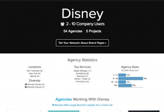 Disney Brand Page on Agency Spotter