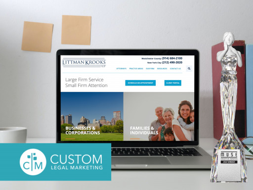 Custom Legal Marketing Wins Muse Award for Littman Krooks' Website