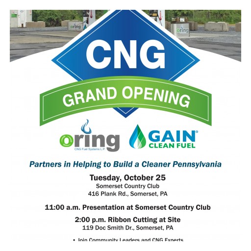 You Are Invited: Celebration for Grand Opening of New Compressed Natural Gas Station for Fleets in Somerset, PA