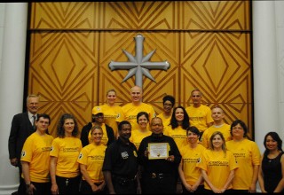 Buffalo Special Police receive award from the Scientology Volunteer Ministers on World Humanitarian Day at the Church of Scientology Buffalo.