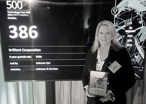 Brillient Ranked Number 386 Fastest-Growing Company in North America on the 2022 Deloitte Technology Fast 500™