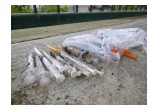  Volunteers have carried away dozens of used syringes, a serious health hazard that could prove deadly to children playing in the area.