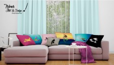 A variety of mermaid throw pillows