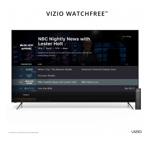 VIZIO 2018 SmartCast OS Expands to Offer Free and Unlimited TV via All-New WatchFree™ Service