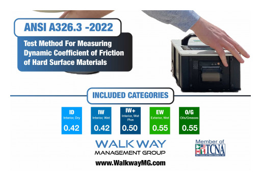 Walkway Management Group, Inc. Announces New Updates to National Consensus Floor Safety Standard ANSI A326.3 -2022