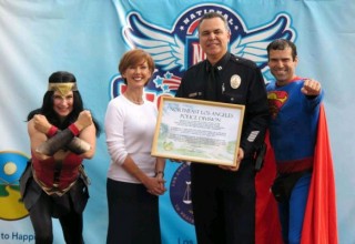 Captain Sandoval was acknowledged for his work to make the neighborhood safe.