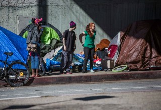 Living under a freeway underpass 