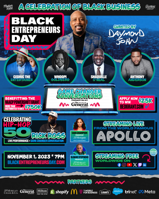 Black Entrepreneurs Day, a Celebration of Black Business Curated by Daymond John, Returns Wednesday, Nov. 1, Streaming Live From The World Famous Apollo Theater