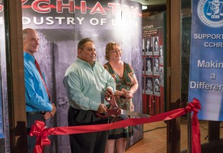Opening of Psychiatry: An Industry of Death traveling exhibit in Old Sacramento, California 