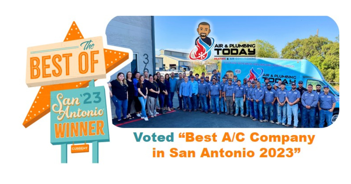 Air & Plumbing Today Voted 'Best AC Company in San Antonio 2023' by SA