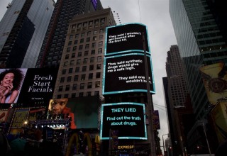 Foundation for a Drug-Free World aired PSAs on Times Square four times an hour for a week straight during the holidays.