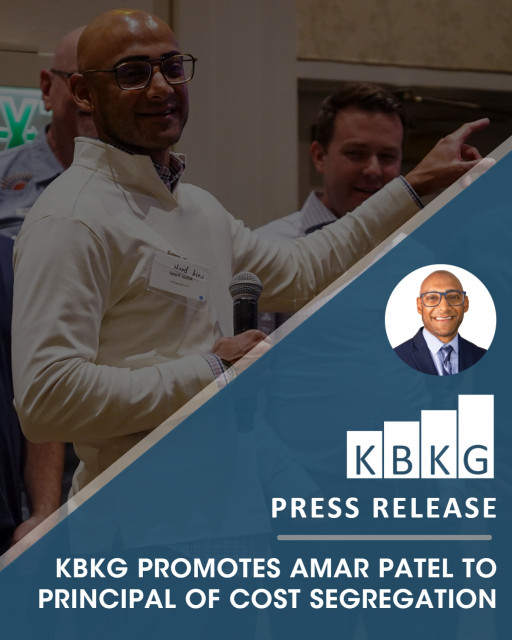 KBKG Promotes Amar Patel to Principal of Cost Segregation