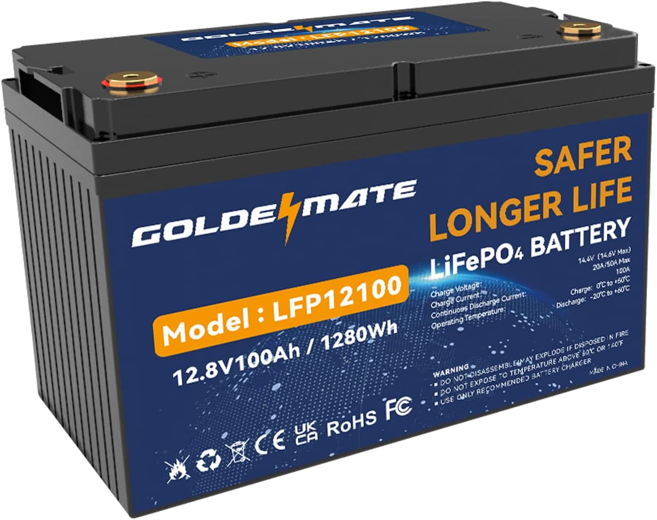 Batterie Lithium 12V 100Ah pour camping car (LiFePO4) - 5000 Cycles -  Solu'Sun