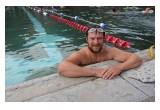 Nate White swims laps at Glenwood Hot Springs to help with recovery