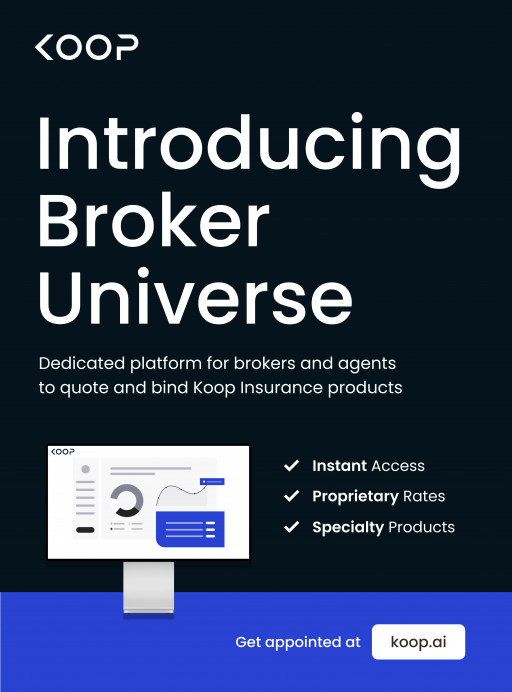 Koop Insurance Introduces Broker Universe - Platform for Brokers and Agents to Quote and Bind Robotics Insurance Products