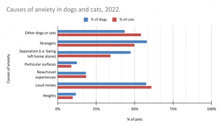 Causes of anxiety in dogs and cats, 2022.