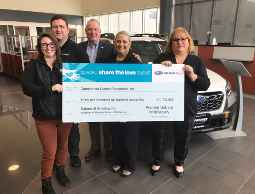Premier Subaru Middlebury Donates $32,625 to the Connecticut Cancer Foundation