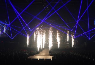 Sparkle Bursts with Laser Beams Add Dynamic Special Effects Impact for Events