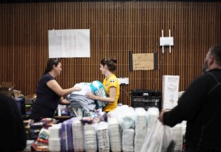 Volunteer Minister delivers supplies to a Northern California shelter.