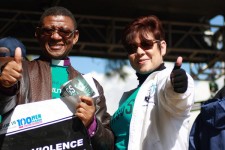 Exective Director Drug-Free World South Africa gives the march a thumbs up.