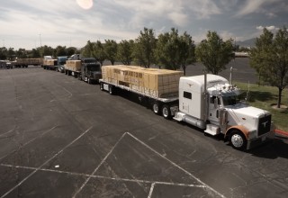 18-wheelers loaded with 200 tons of building supplies are headed for Rockport, Texas
